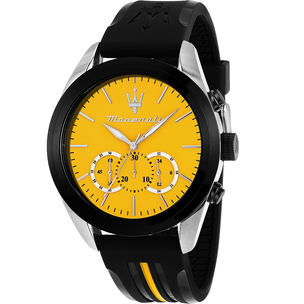 【MASERATI 瑪莎拉蒂】長征終站系列 R8871612045 真三眼 雙色矽膠夜光腕錶 -