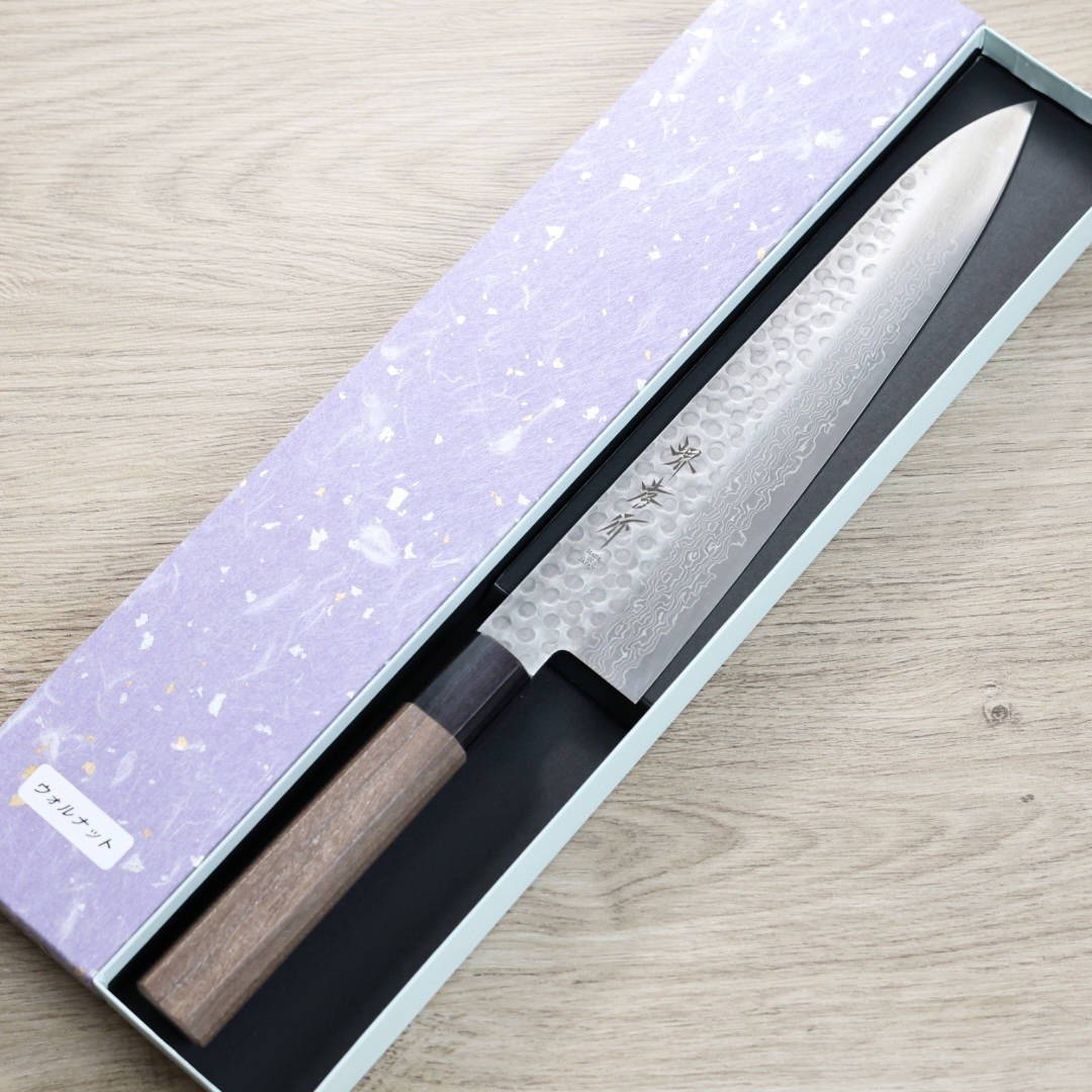 堺孝行和牛刀240mm AUS10鋼45層鎚目大馬士革