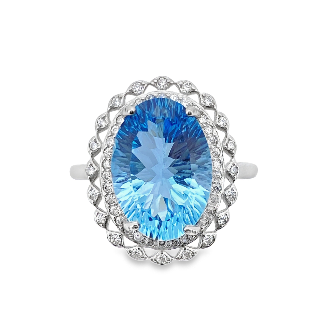 T340天空藍托帕戒指