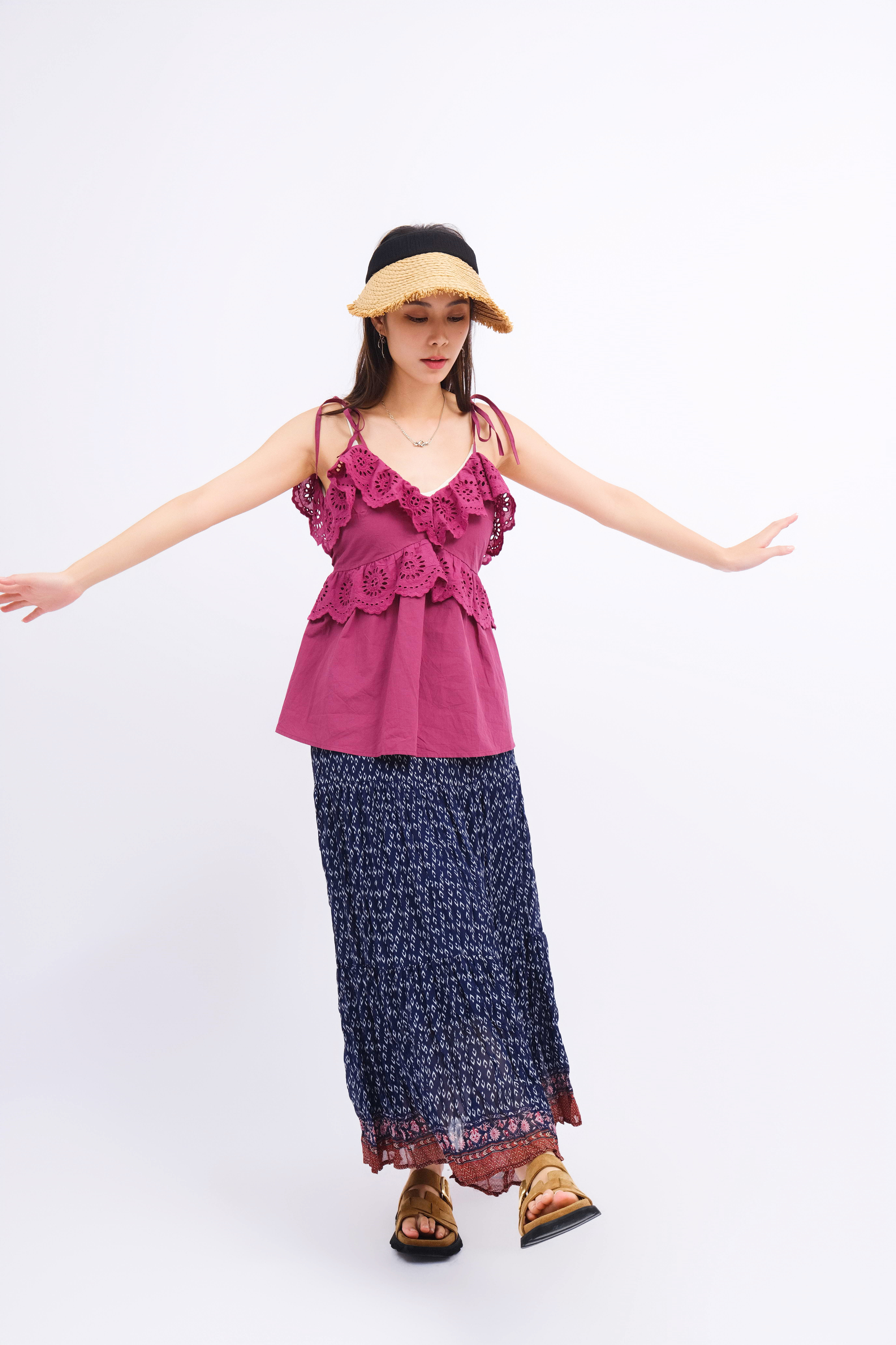 民族風縐雪紡蛋糕裙（現貨款式）