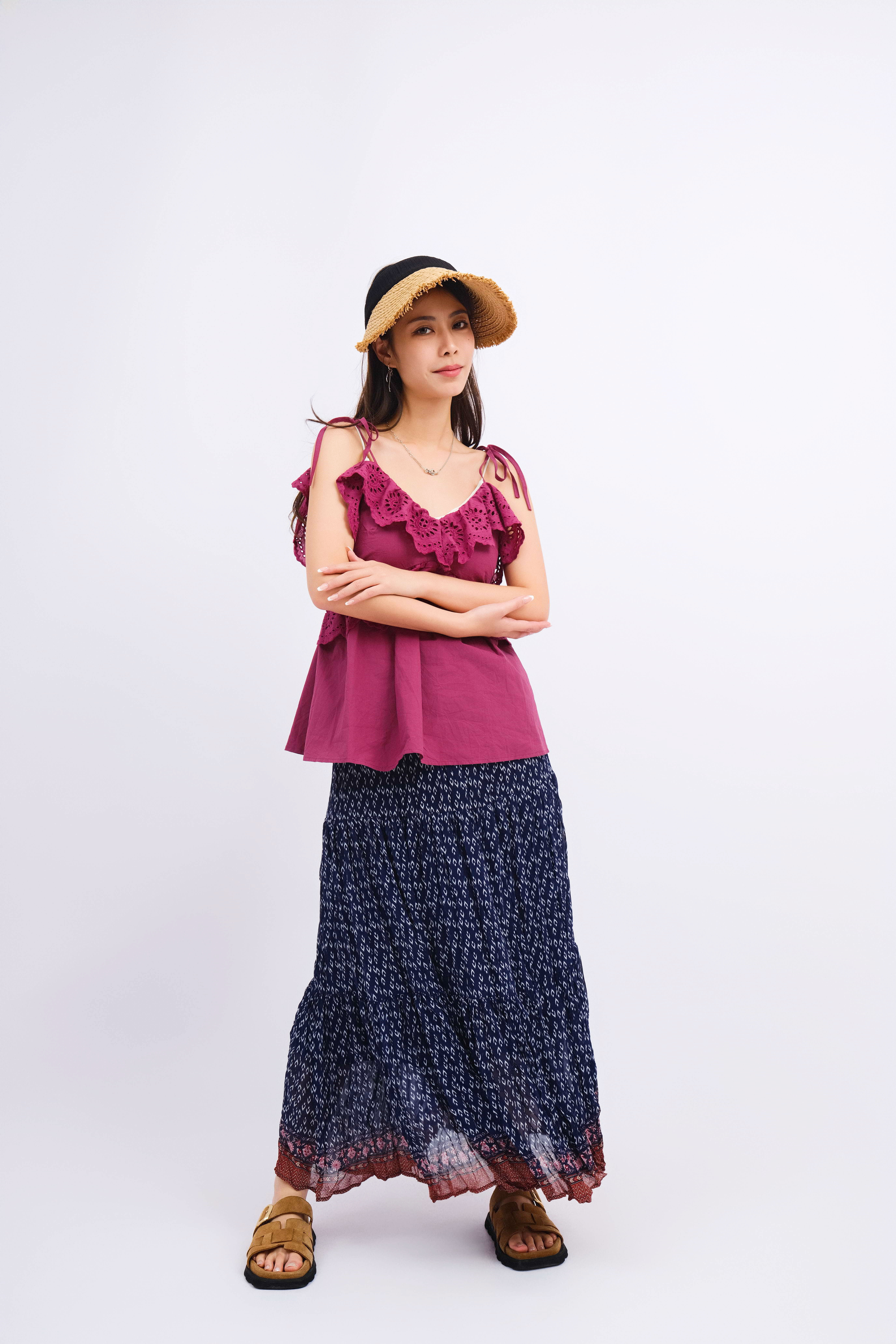 民族風縐雪紡蛋糕裙（現貨款式）