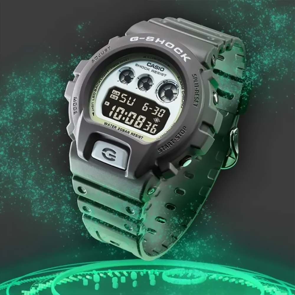 【CASIO 卡西歐】 G-SHOCK DW-6900HD 自動日曆 倒計時 LED光 耐衝擊 防水 釋放潛能 特殊發光 時尚單色 電子錶 手錶