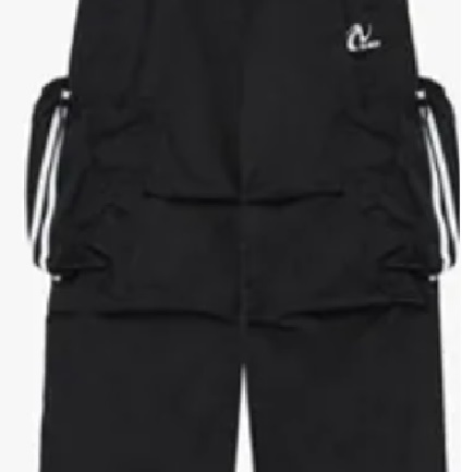 [S] NERDY PARACHUTE CARGO PANTS,BLACK, PNEF23PT0401 [FINAL SALE] (SN450)