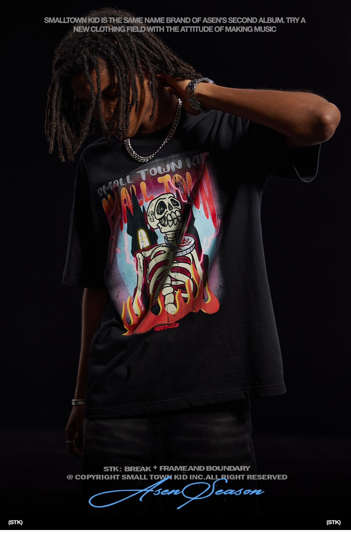 STK SmallTownKid  美式卡通 骷髏印花短袖 短袖T恤