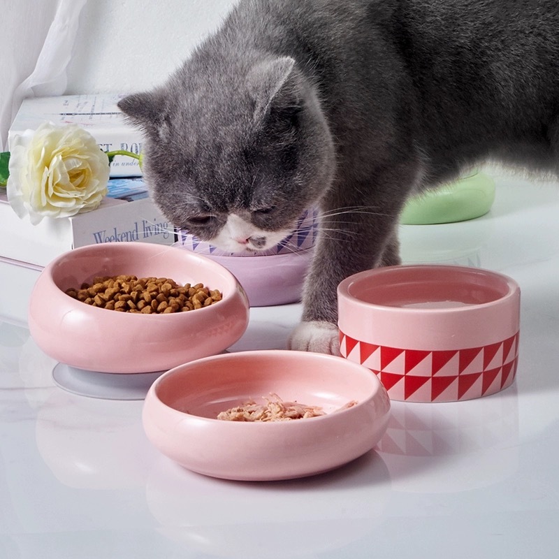 HOCC宠物陶瓷碗 加简几何套装 菱格纹 14.5*14.5*15.5CM