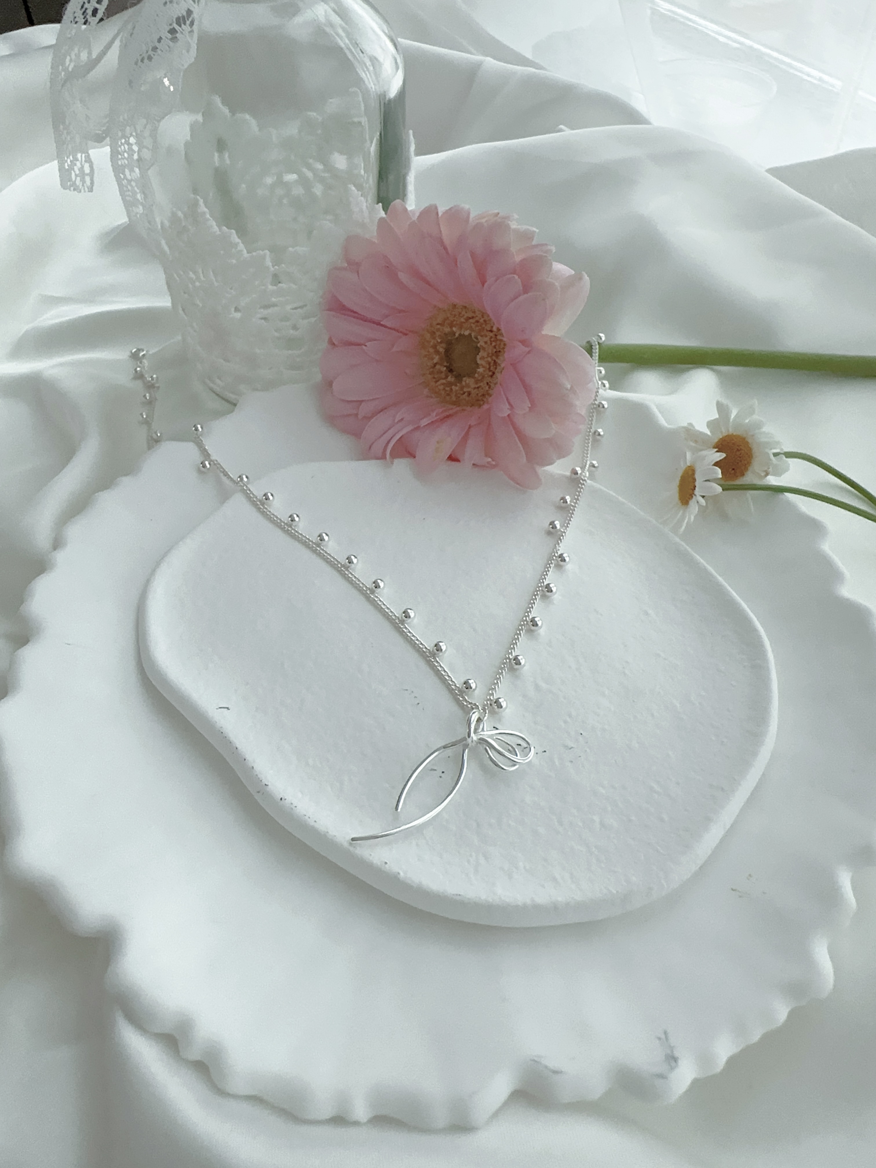 925 SERIES - RIBBON CHARM NECKLACE