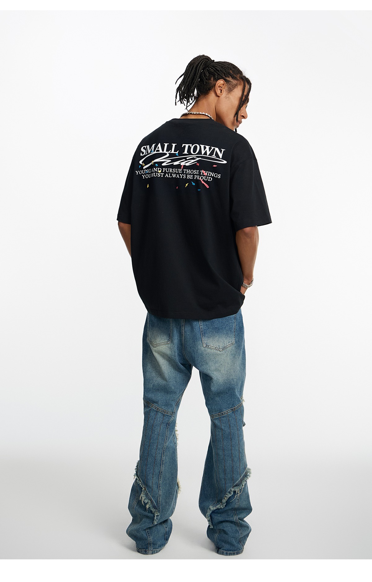 STK SmallTownKid   英文Logo 潑墨刺繡 短袖T恤