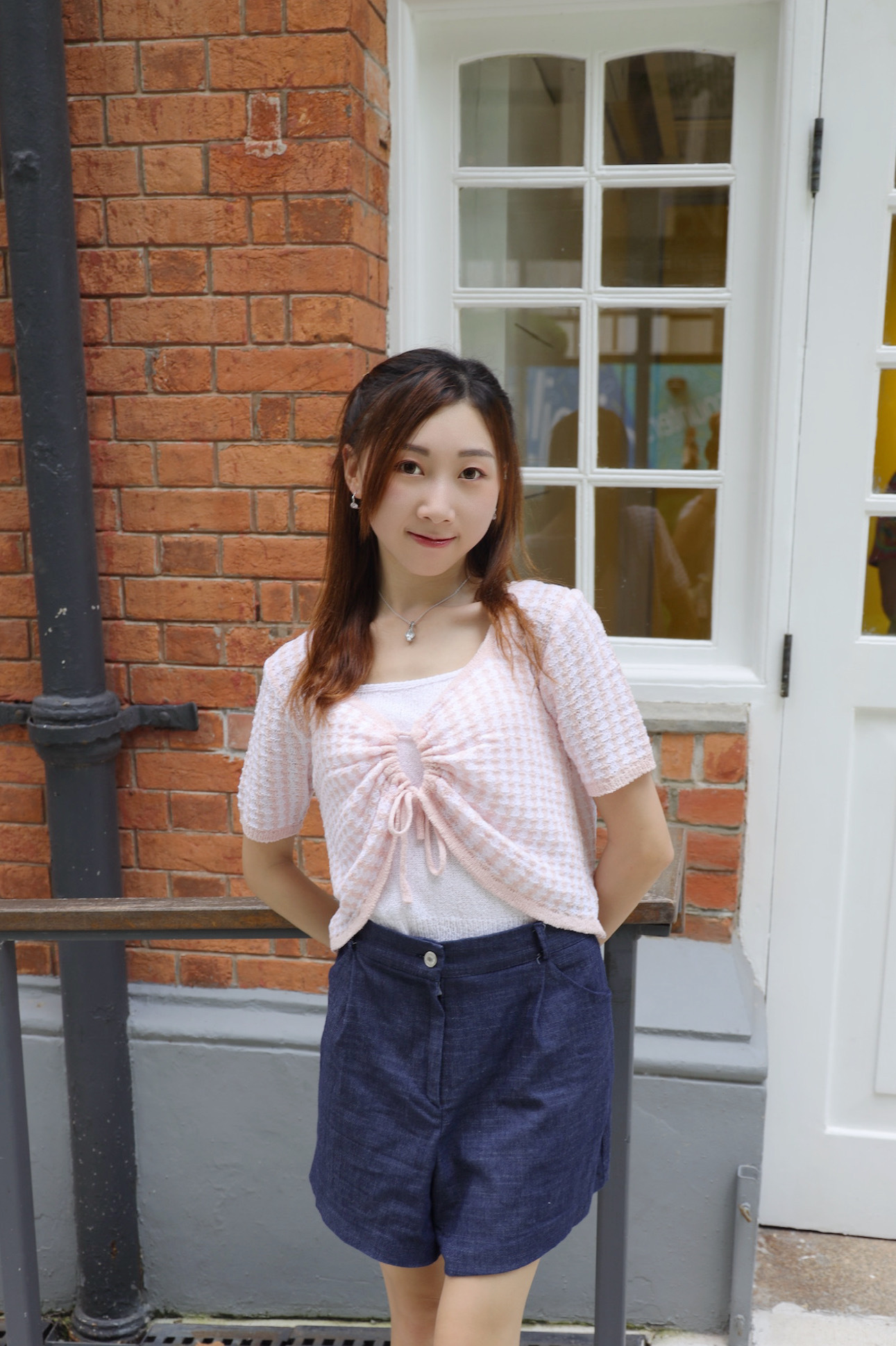 ||TOP503|| 千島紋可調較短袖針織TOP