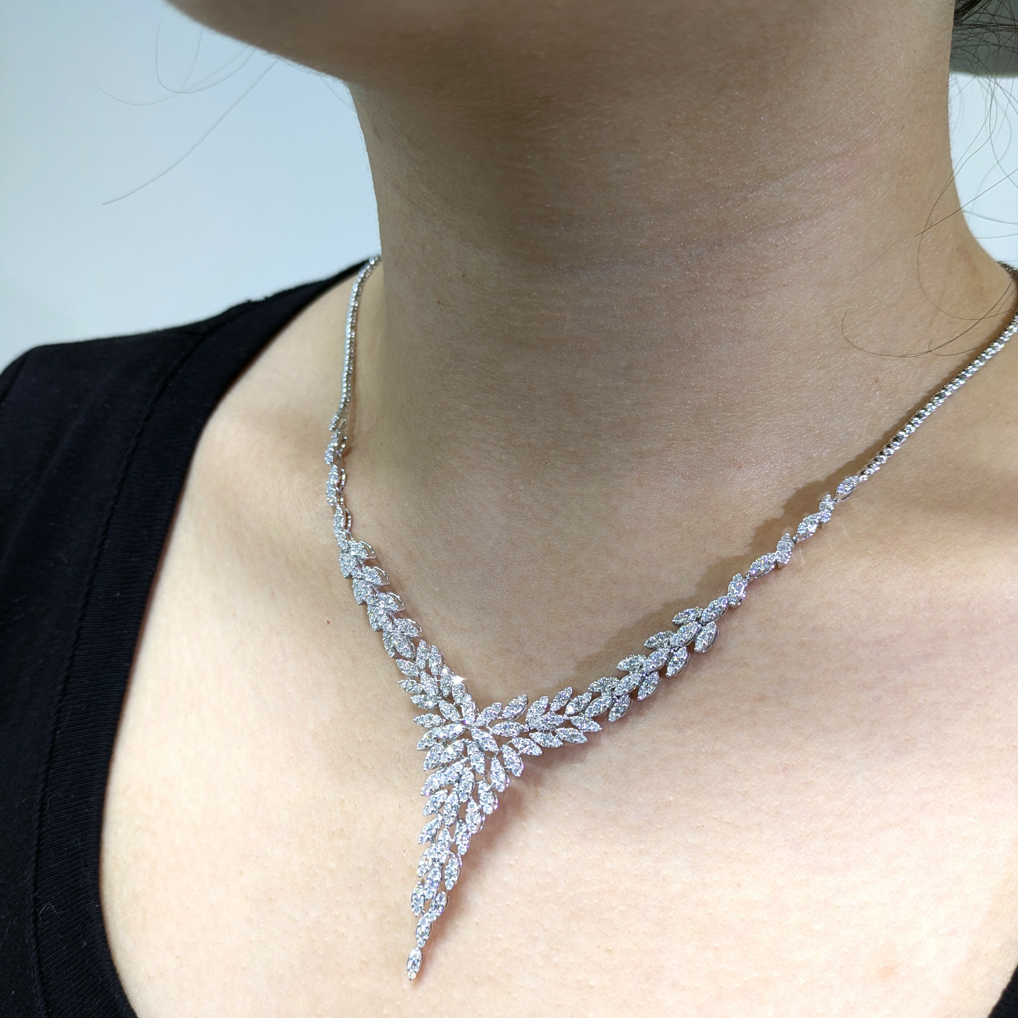 全新18K白金3卡45份鑽石頸鍊