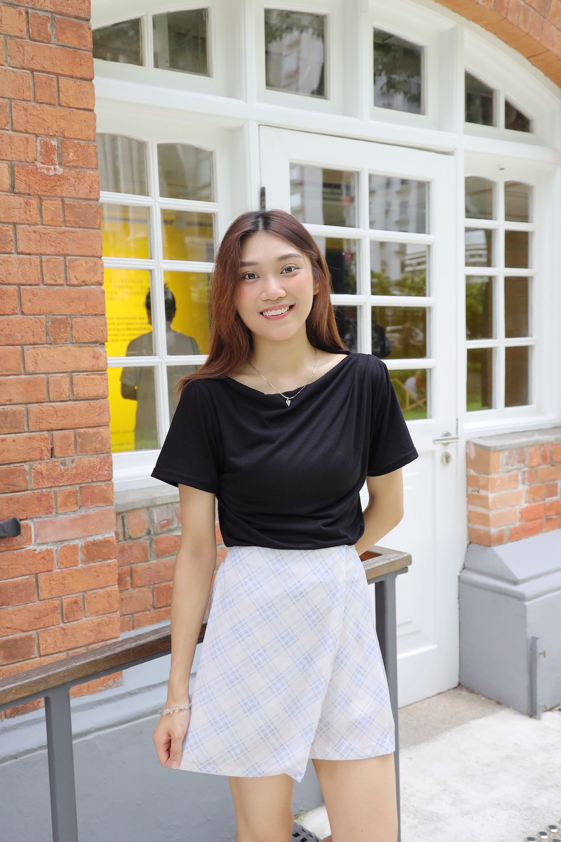 ||TOP506|| 垂墜感微一字膊BASIC TOP