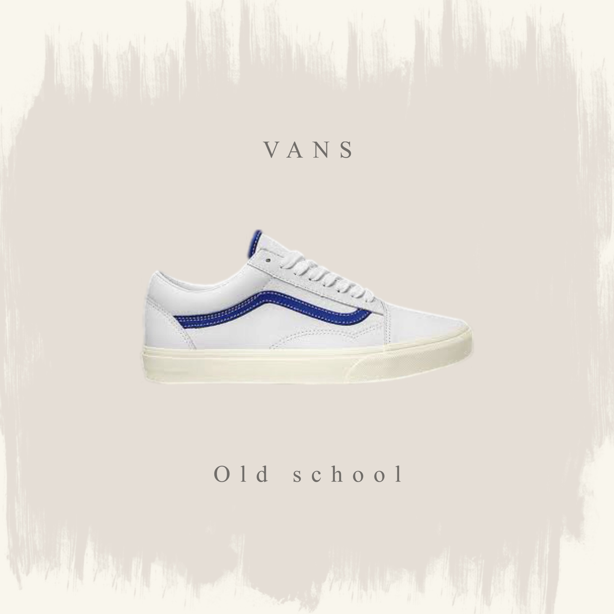 VANS OLD SCHOOL 白藍 線條 皮革 經典 復古 板鞋 休閒鞋 VN0007NTZ5D