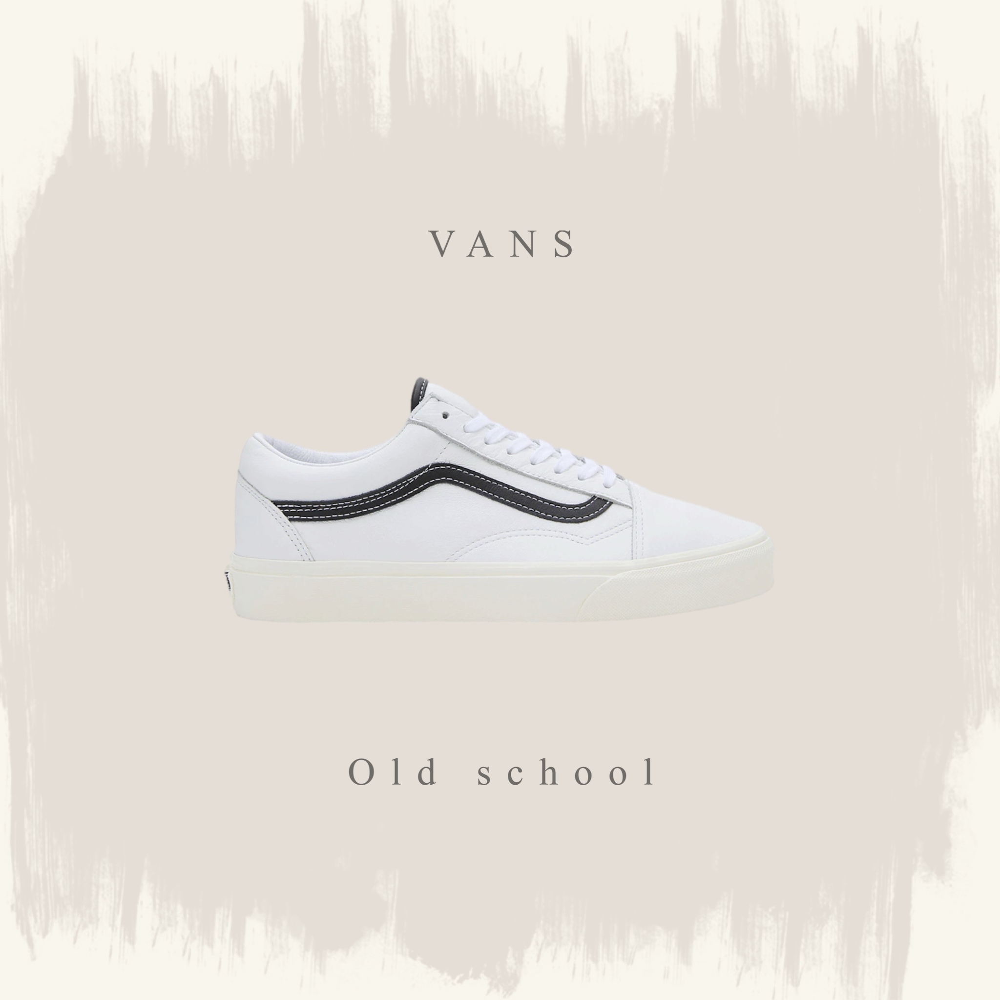 VANS OLD SKOOL 白黑 線條 皮革 經典 復古 板鞋 休閒鞋 VN0007NTYB2