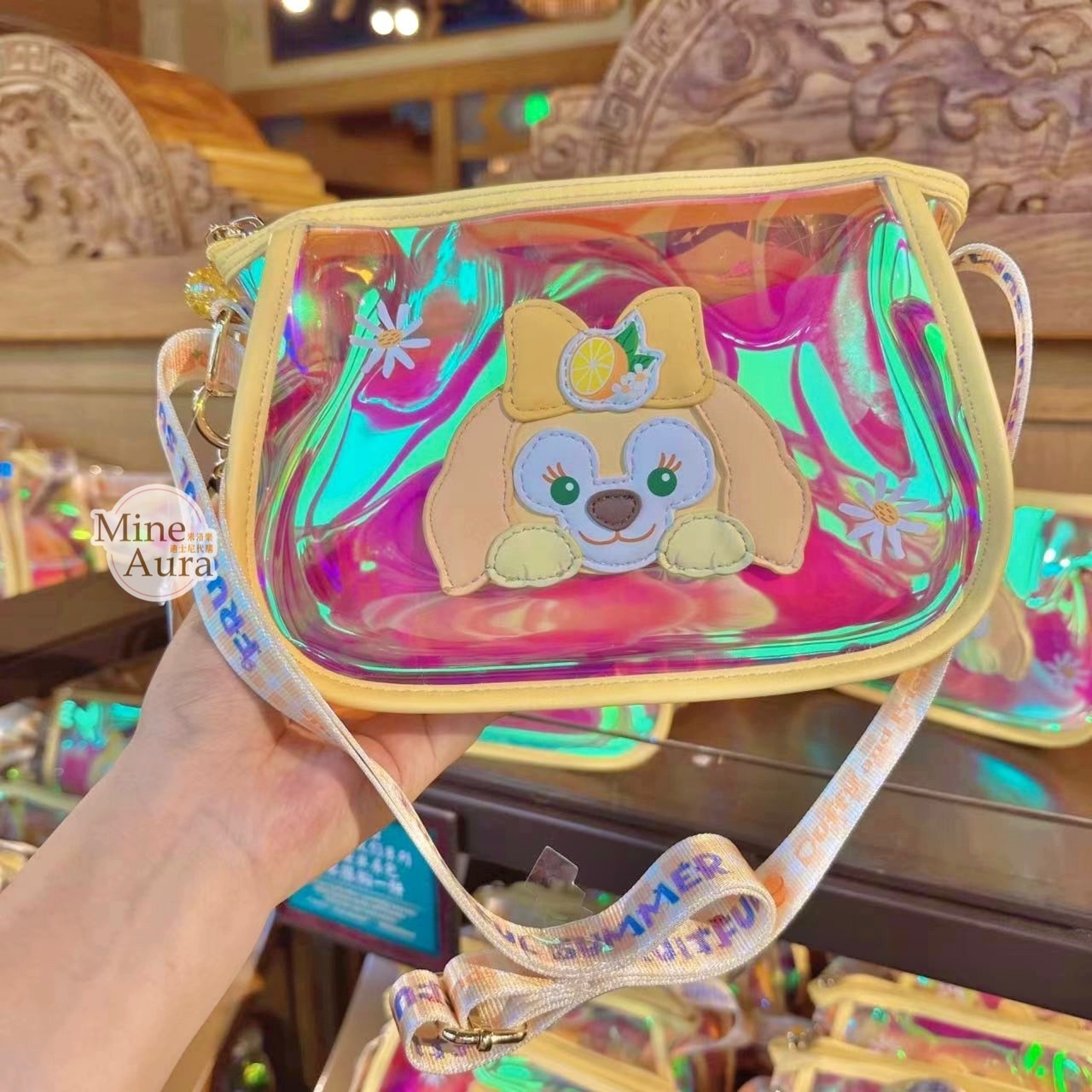 (限時特價) 2024 夏日 達菲 Duffy 與好友們 可琦安 餅乾 CookieAnn 透明雷射設計 雙包袋 肩背包 -上海迪士尼樂園