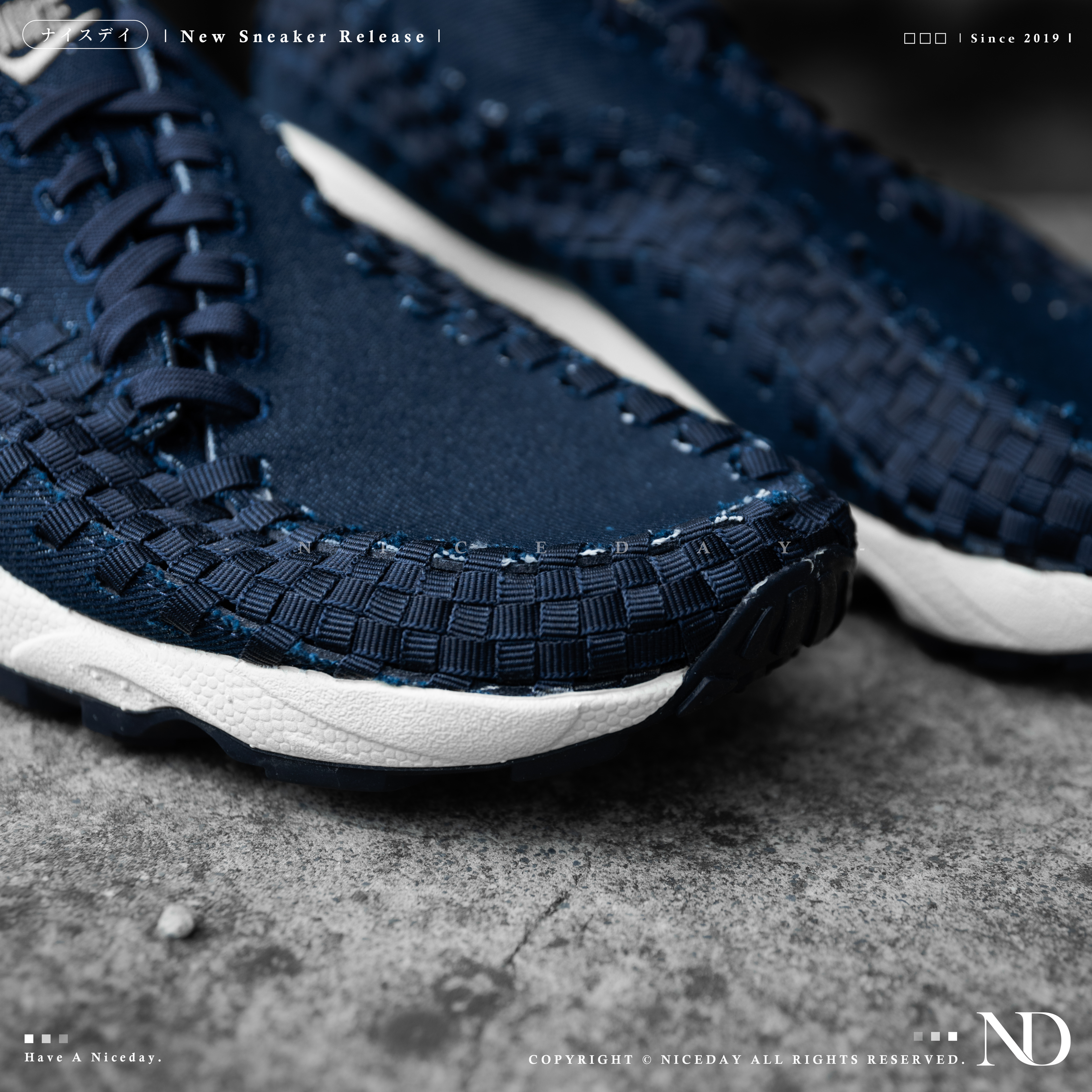 NICEDAY 現貨 Nike Air Footscape Woven 編織 丹寧 海軍藍 深藍 HF1759-400