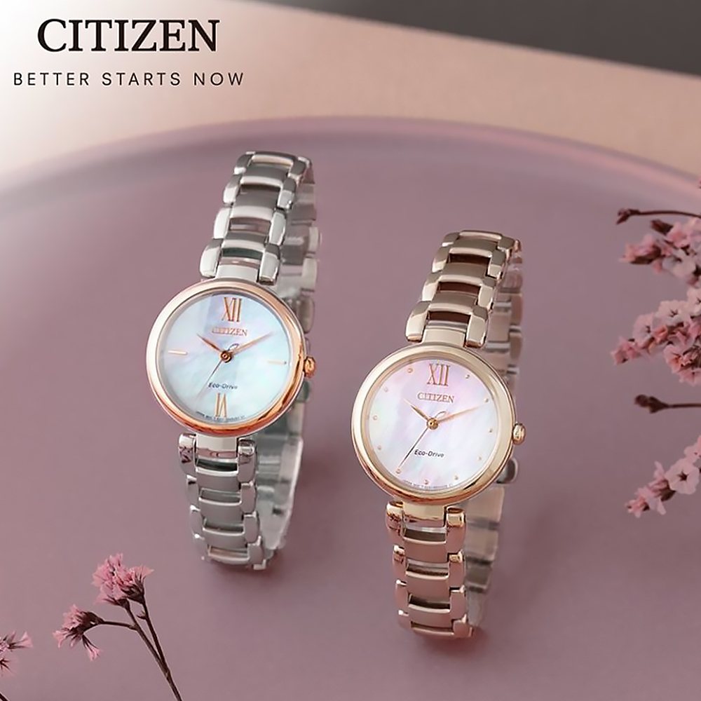 【Citizen 星辰】 L系列 EM0533-82Y Hebe代言 光動能 溫柔優雅 蝶貝 珍珠 手錶 女錶