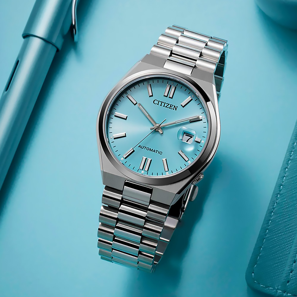【CITIZEN 星辰】 TSUYOSA極簡 NJ0151-88M 日本機芯 日期顯示 輕盈 蒂芙尼藍 機械錶