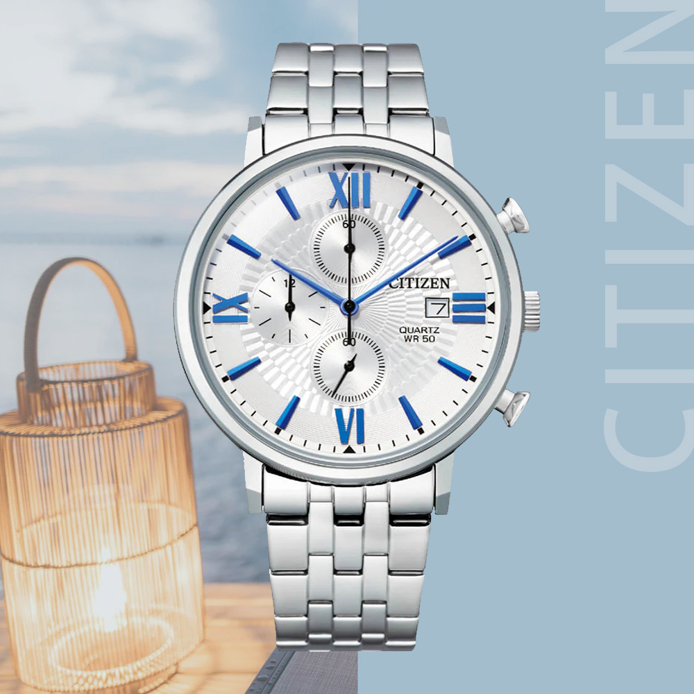 (預購)【CITIZEN 星辰】 AN3610-71A 紳士 放射狀錶盤 日本機芯 日期顯示 三眼 羅馬數字 手錶
