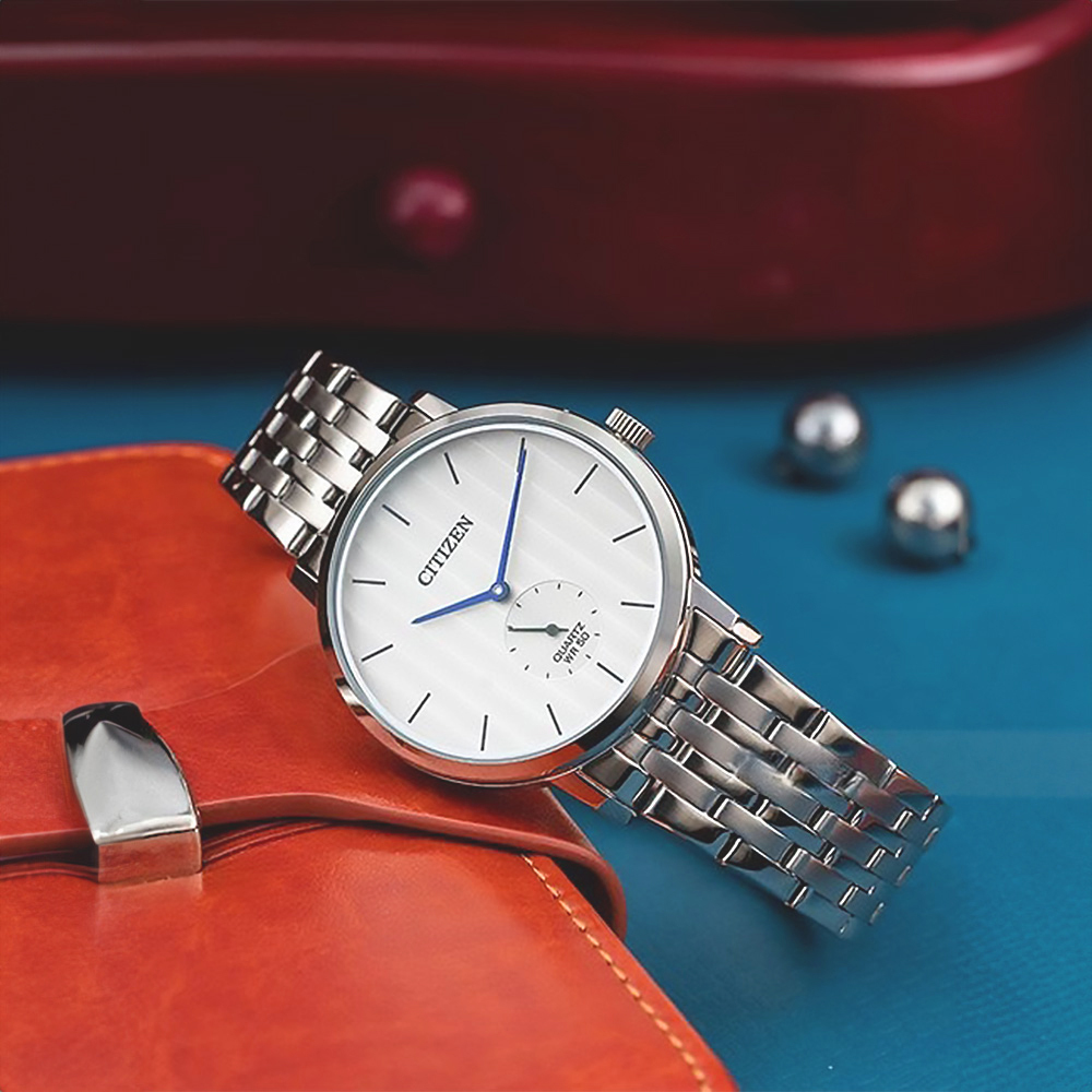 【CITIZEN 星辰】 BE9170-56A 日本機芯 獨立秒針顯示 直條紋 中性紳士 簡約辦公 石英 手錶