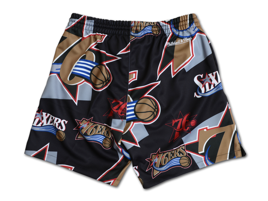 Mitchell & Ness 費城76人隊 滿版染印 球褲