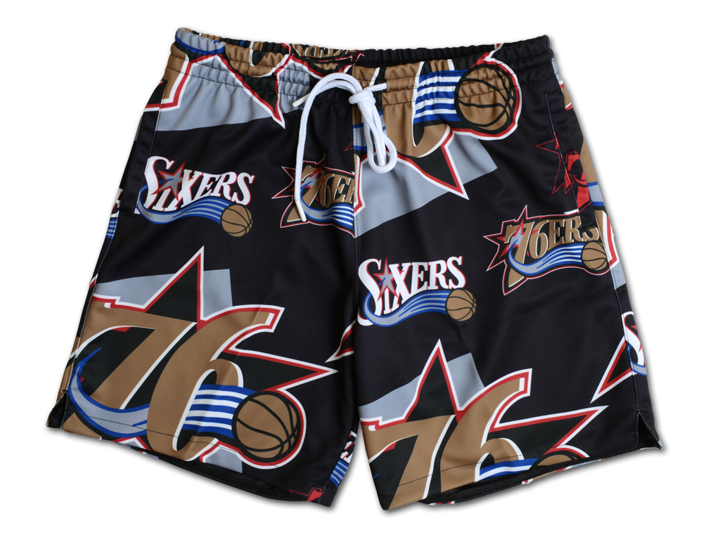 Mitchell & Ness 費城76人隊 滿版染印 球褲