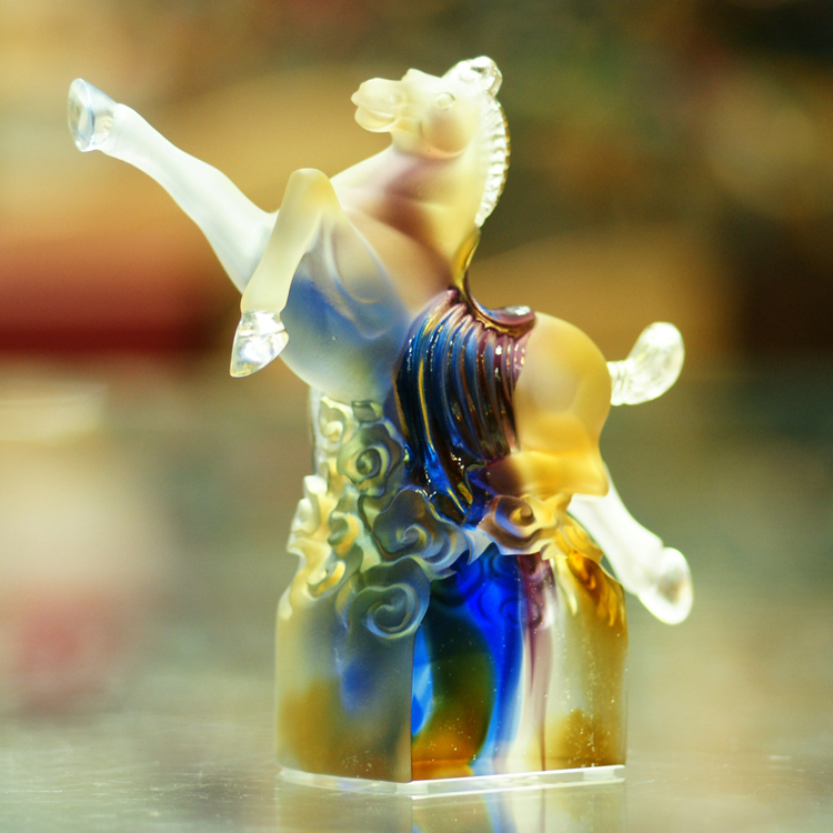 鹿港窯禮品館│琉璃 馬 壯志凌雲 風生水起 工藝品 擺件 書房 辦公室桌面 裝飾