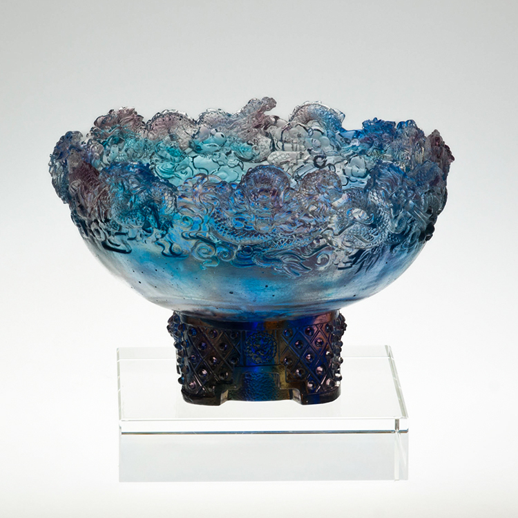 鹿港窯禮品館│琉璃 九龍聚寶_鴻運隆升 擺件 書房 辦公室桌面 裝飾