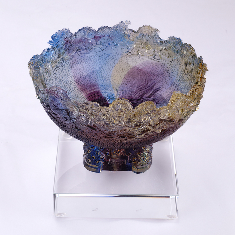 鹿港窯禮品館│琉璃 九龍聚寶_鴻運隆升 擺件 書房 辦公室桌面 裝飾