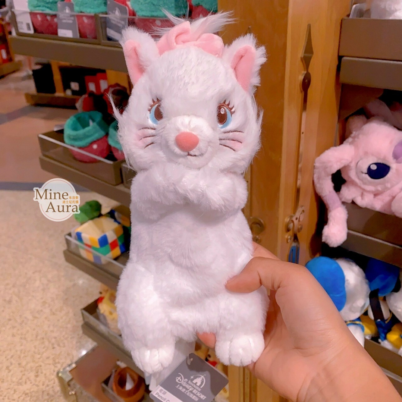瑪莉貓 Marie 絨毛造型 筆袋 收納袋 貓兒歷險記 The Aristocats -上海迪士尼樂園