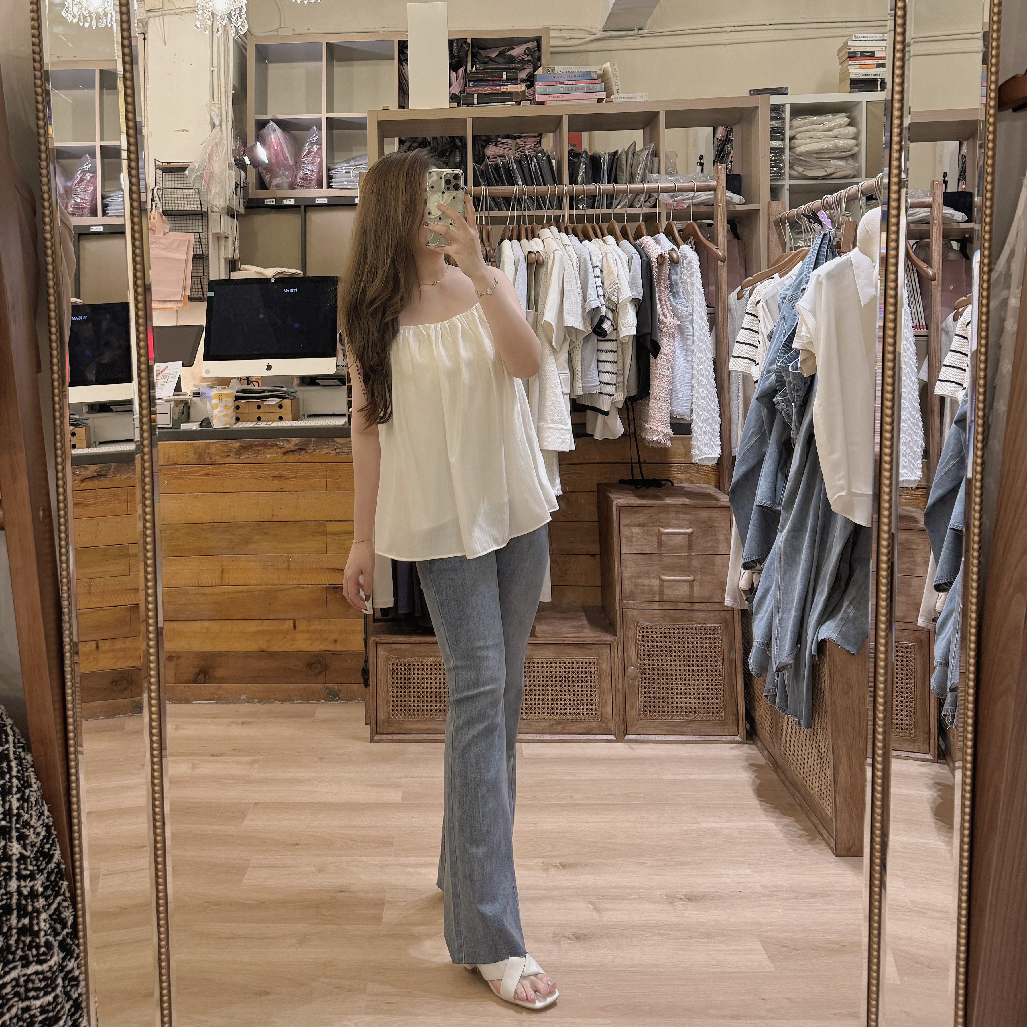 [現貨] [7053] [Vol.3] 天絲平口吊帶 [有內襯]