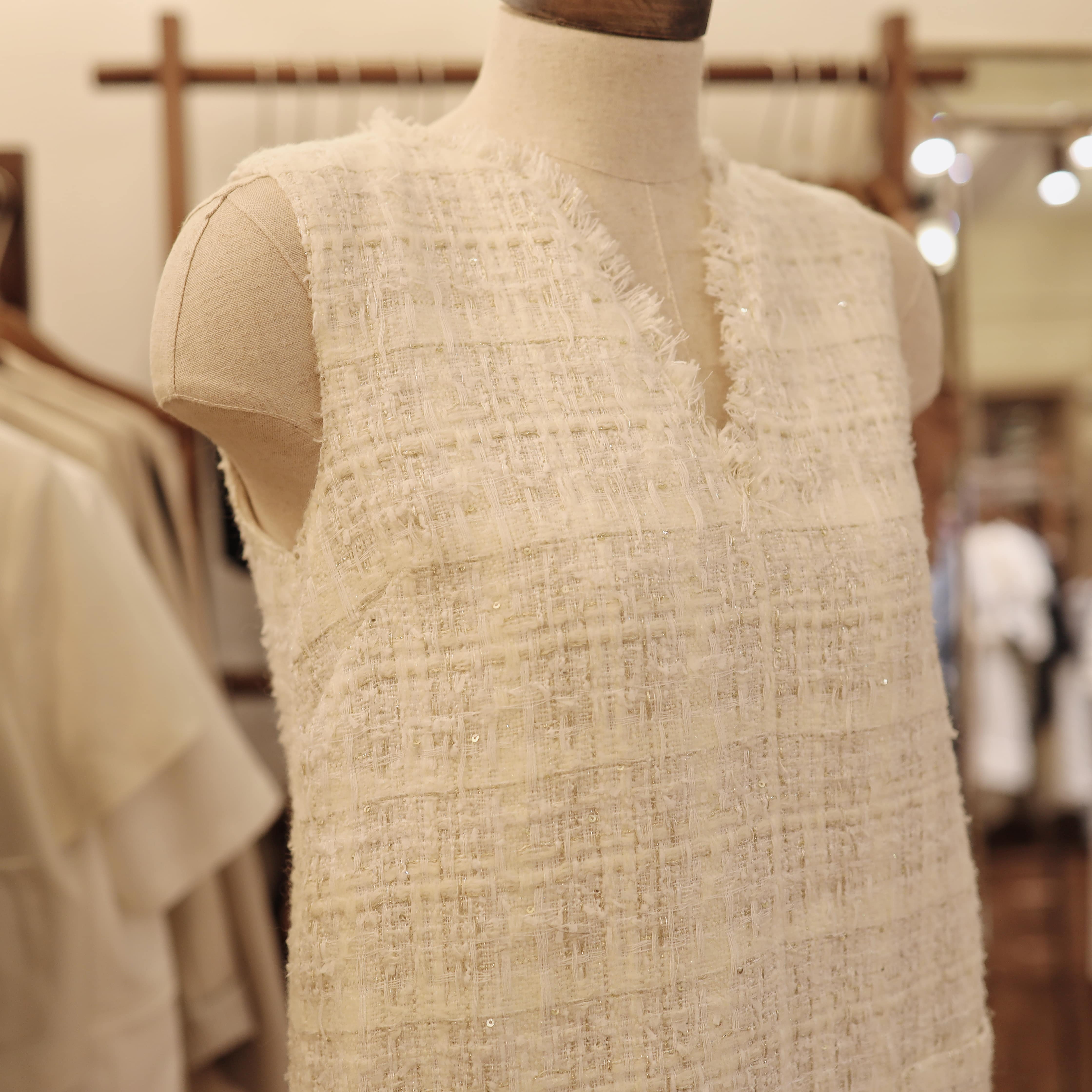 [現貨] [7040] [Vol.3] 白色 Tweed 長裙