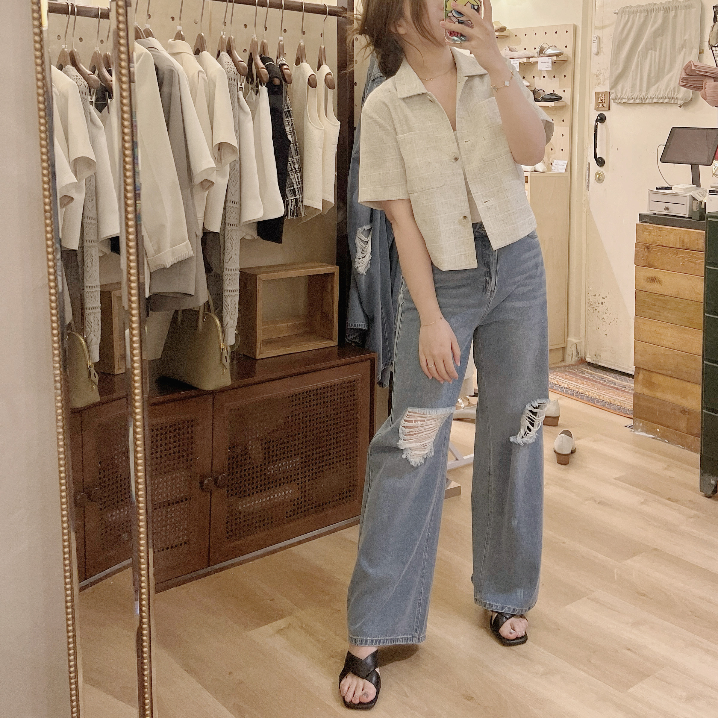 [現貨] [7049] [Vol.3] 軟薄麻質上衣