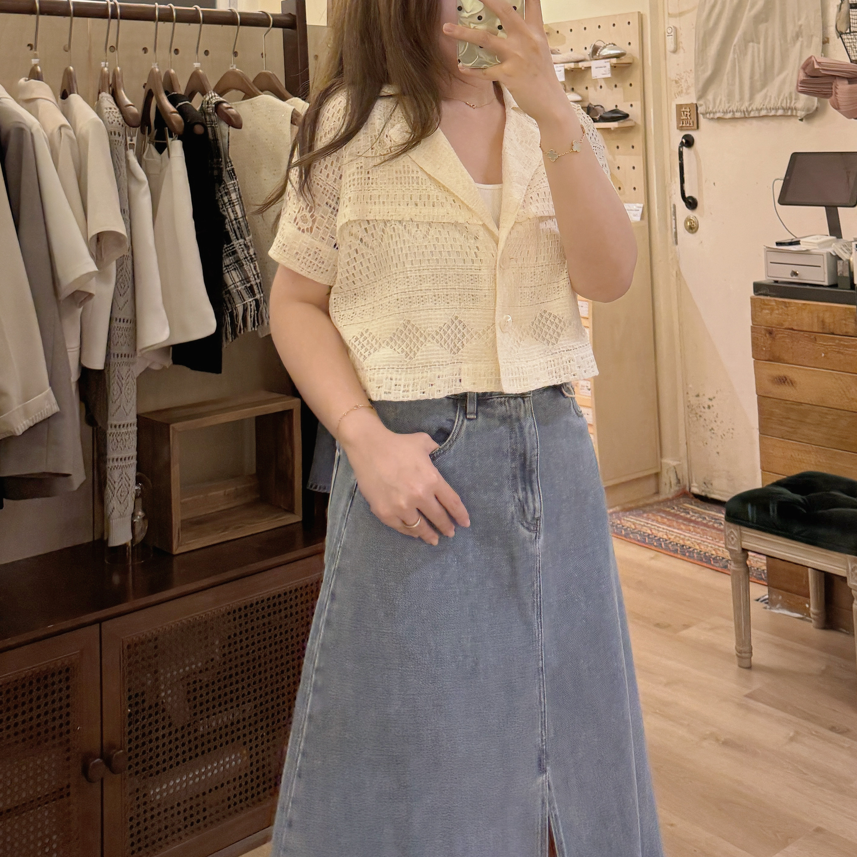 [現貨] [7031] [Vol.3] Lace 通花短袖小外套