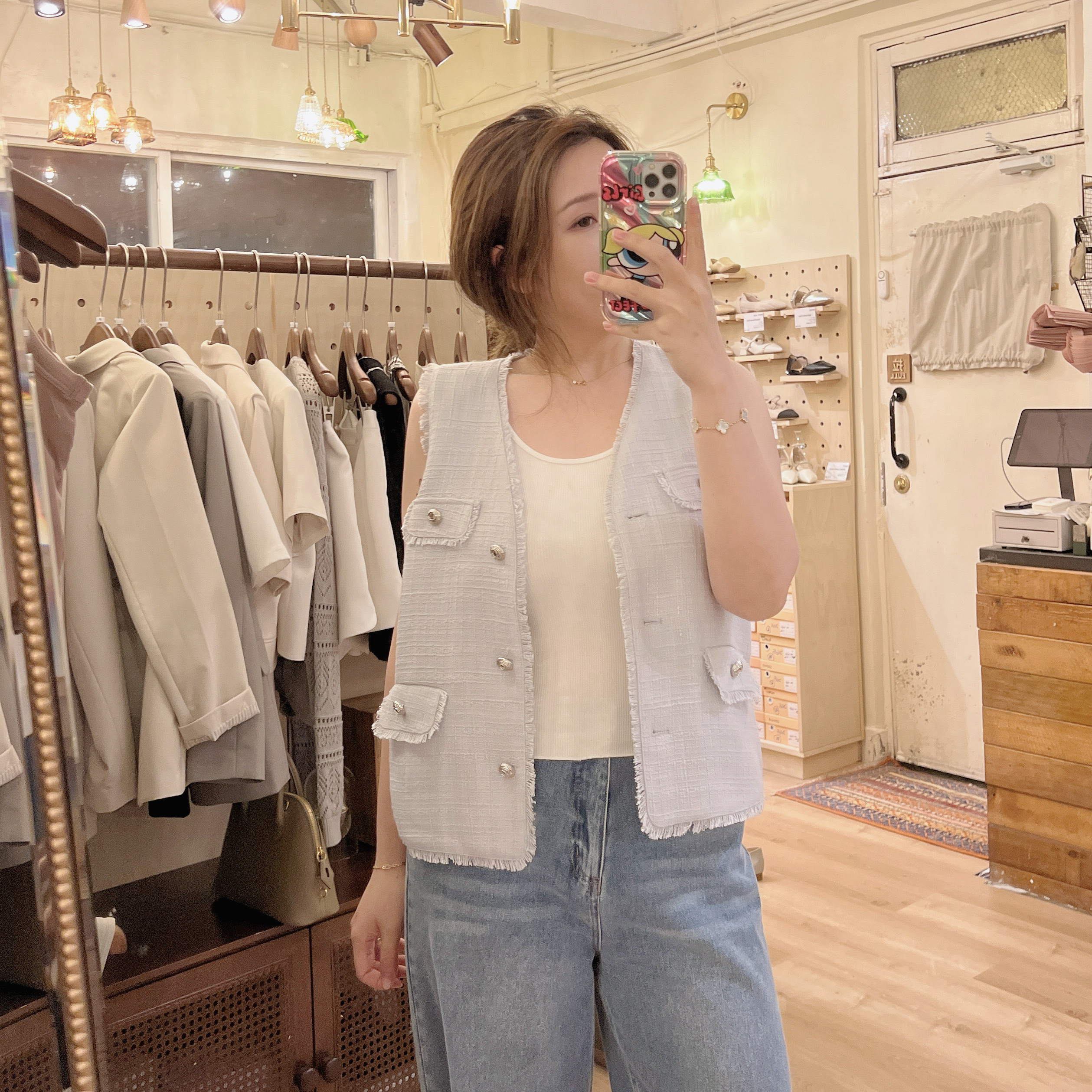 [現貨] [7047] [Vol.3] 藍色 TWEED 背心