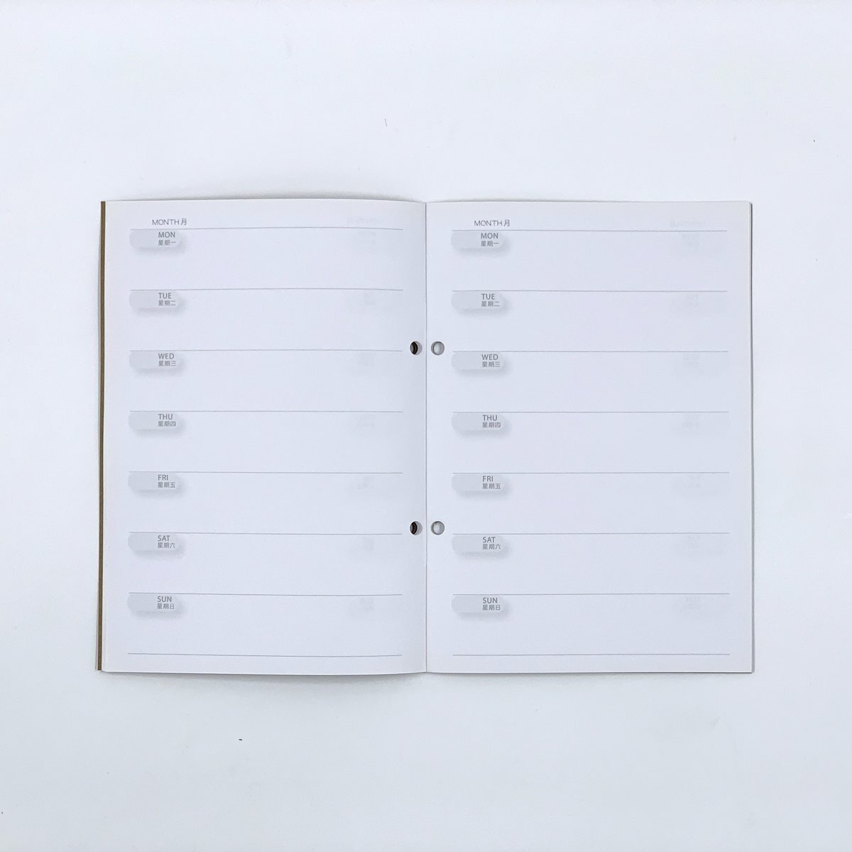 #62164 A5 牛皮 週計劃記事簿 - 1本