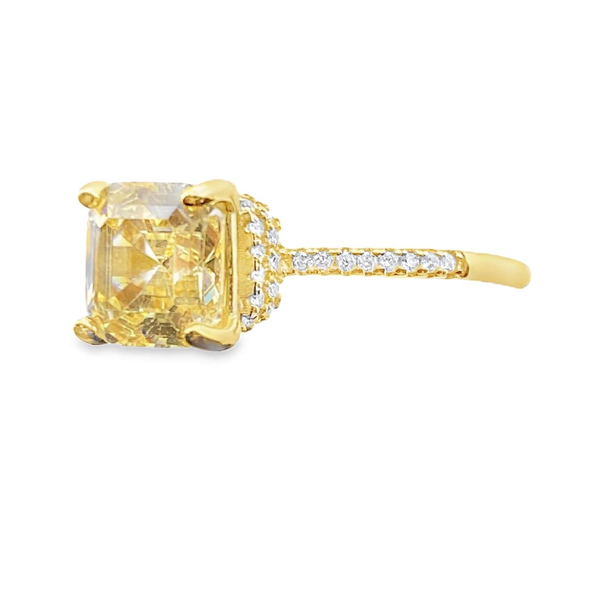 T314淡黃莫桑戒指