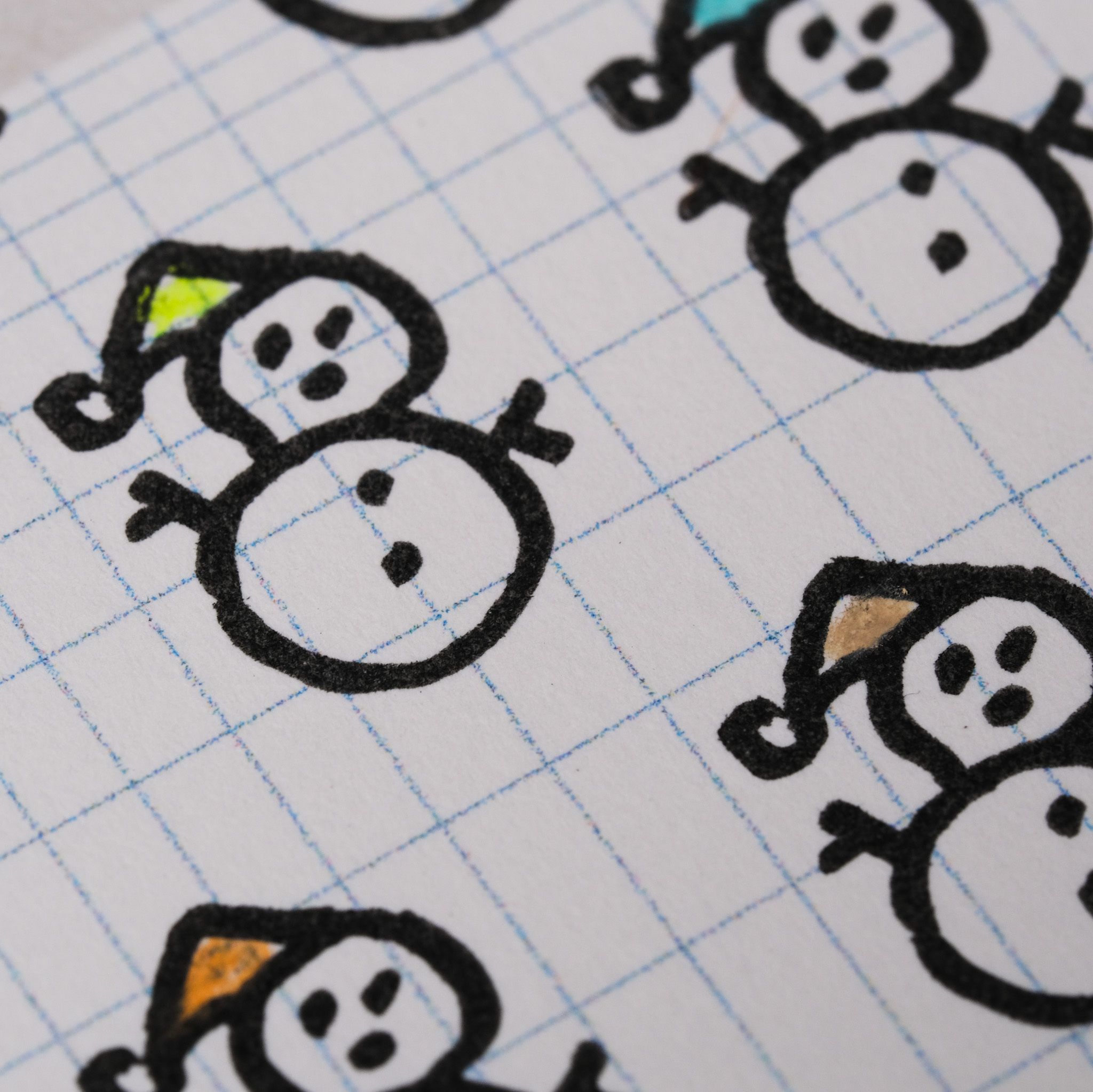 小雪人 膠版印章｜一分之一工作室 台灣