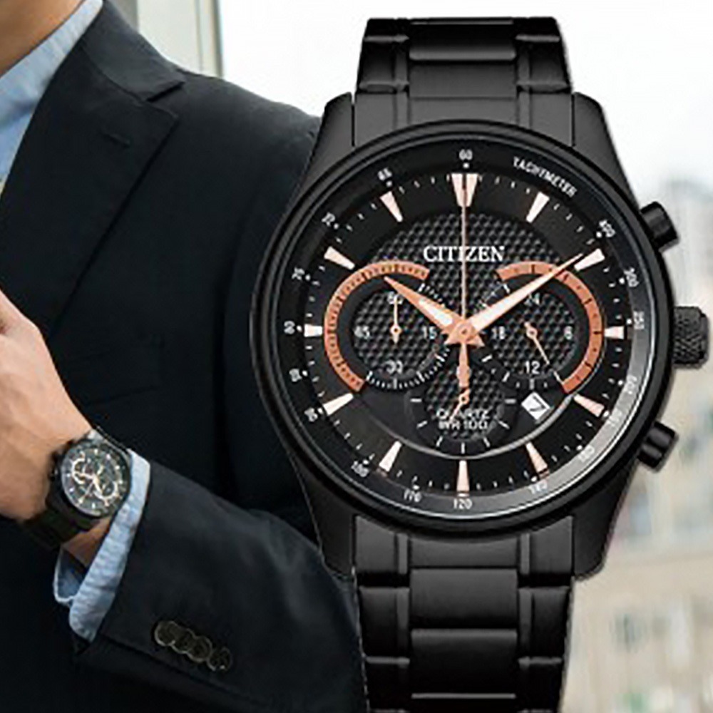 (預購)【CITIZEN 星辰】AN8195-58E 都會型男 三眼計時 夜光 不鏽鋼石英腕錶 42mm