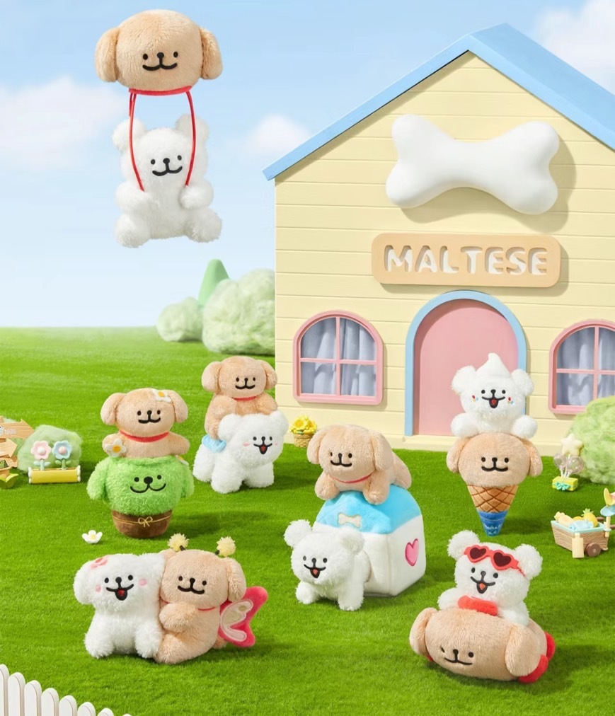 iSNEAKERS｜線條小狗Maltese 快樂GOGO盲盒系列 吊飾