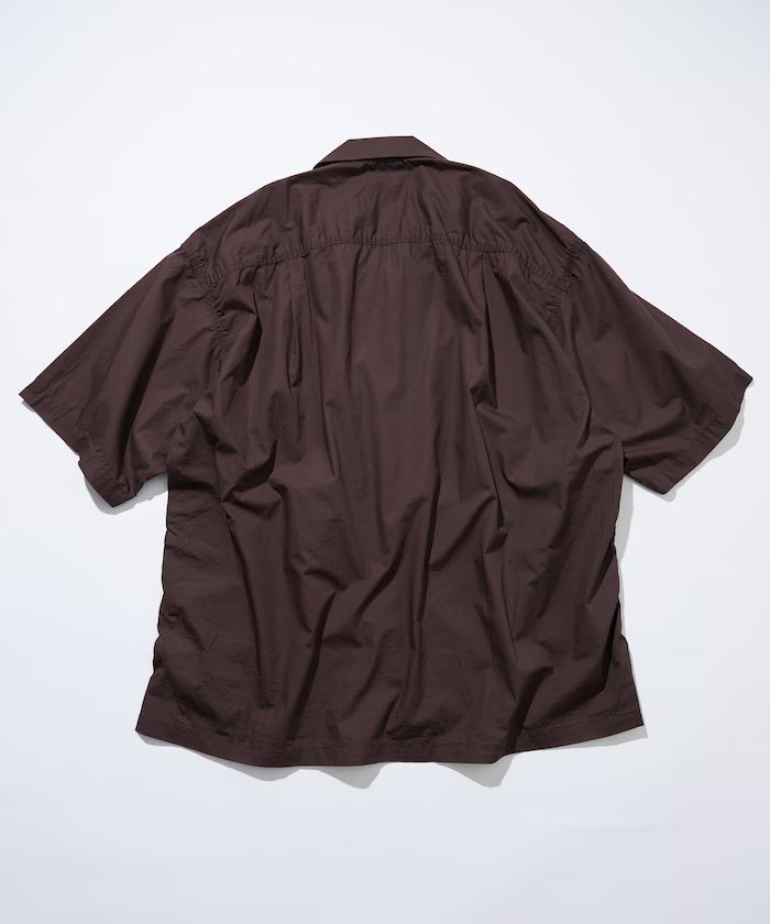 CAHLUMN J Magazine Pocket Chain Stitch Open Collar Shir