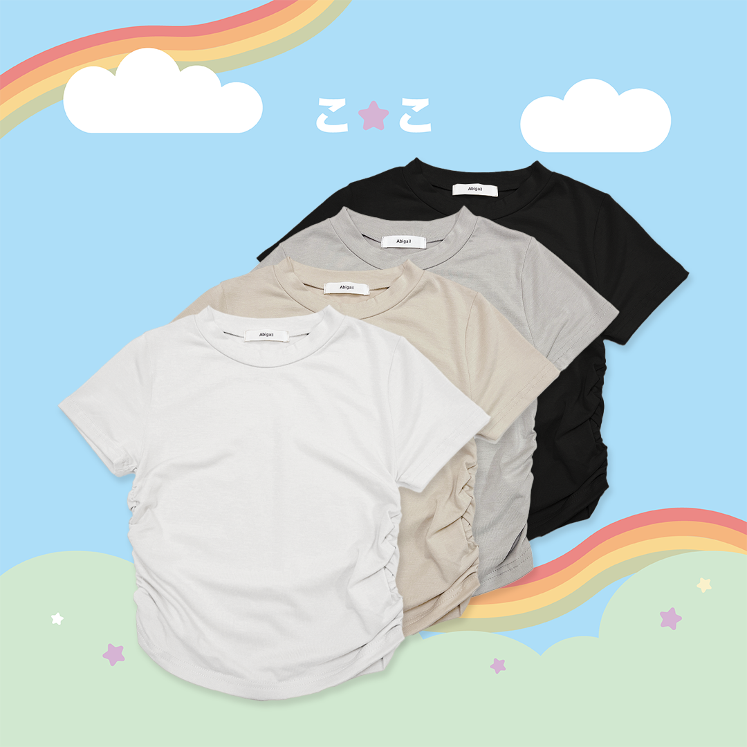 こ♡こ 兩側抓皺彈性上衣