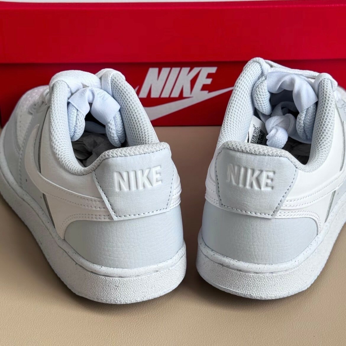 Nike Court Vision Low Next Nature Football Grey 淺灰藍 灰白 足球 復古 皮革 低筒休閒鞋