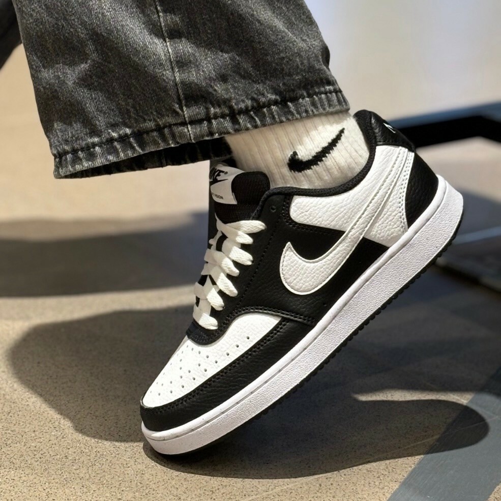 Nike Court Vision Low Next Nature 黑白 熊貓 簡約百搭 皮革 低筒休閒鞋