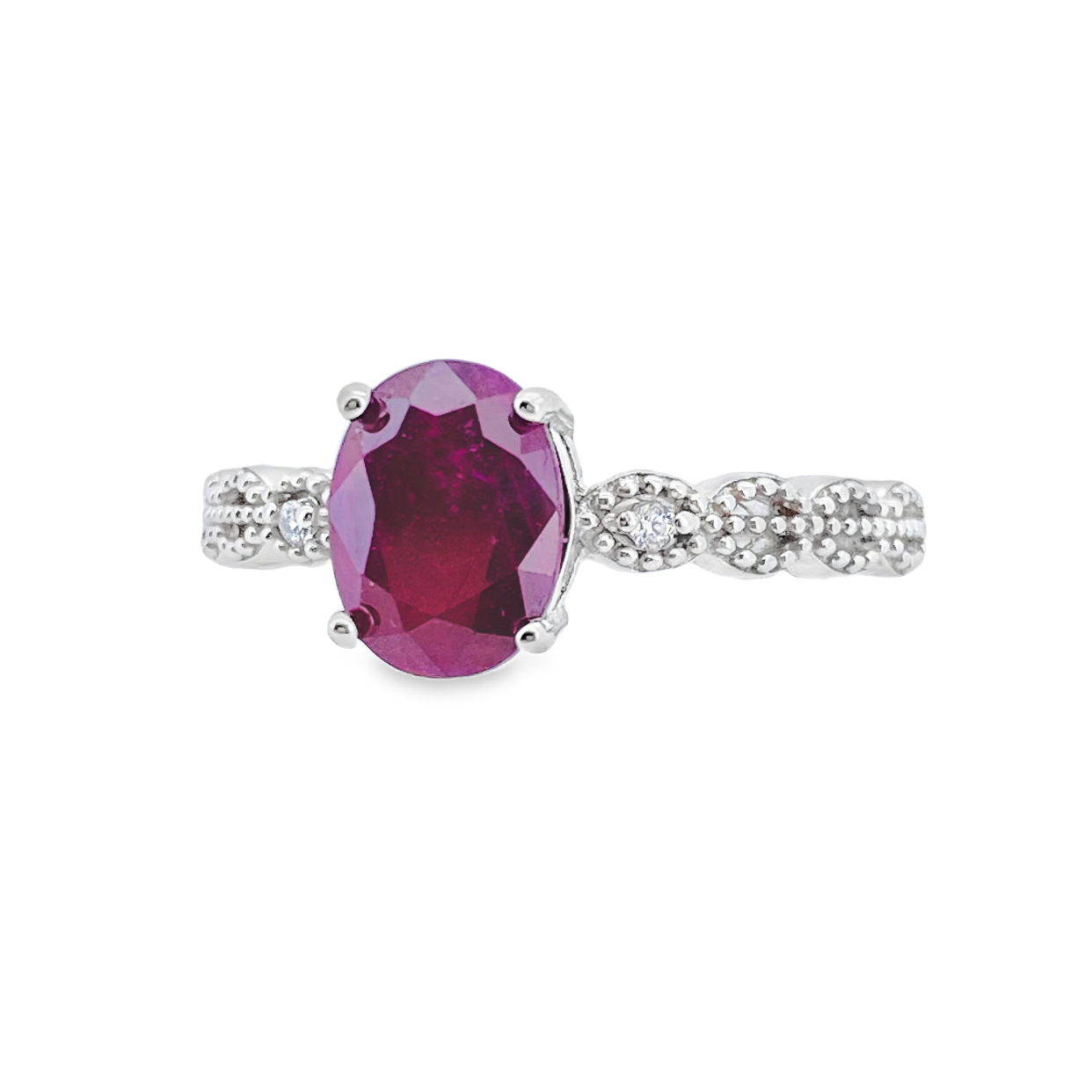 T297紅寶石編織戒指