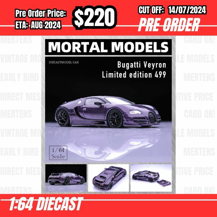 PO-$220 * Mortal * 1:64 Bugatti Veyron Carbon Purple [OD07/07]