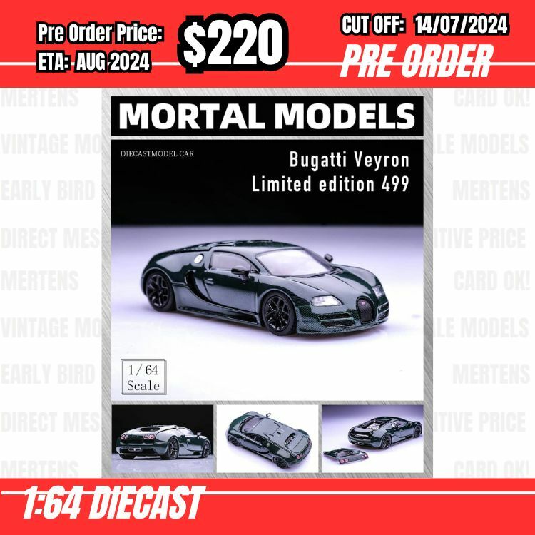 PO-$220 * Mortal * 1:64 Bugatti Veyron Carbon Green [OD07/07]