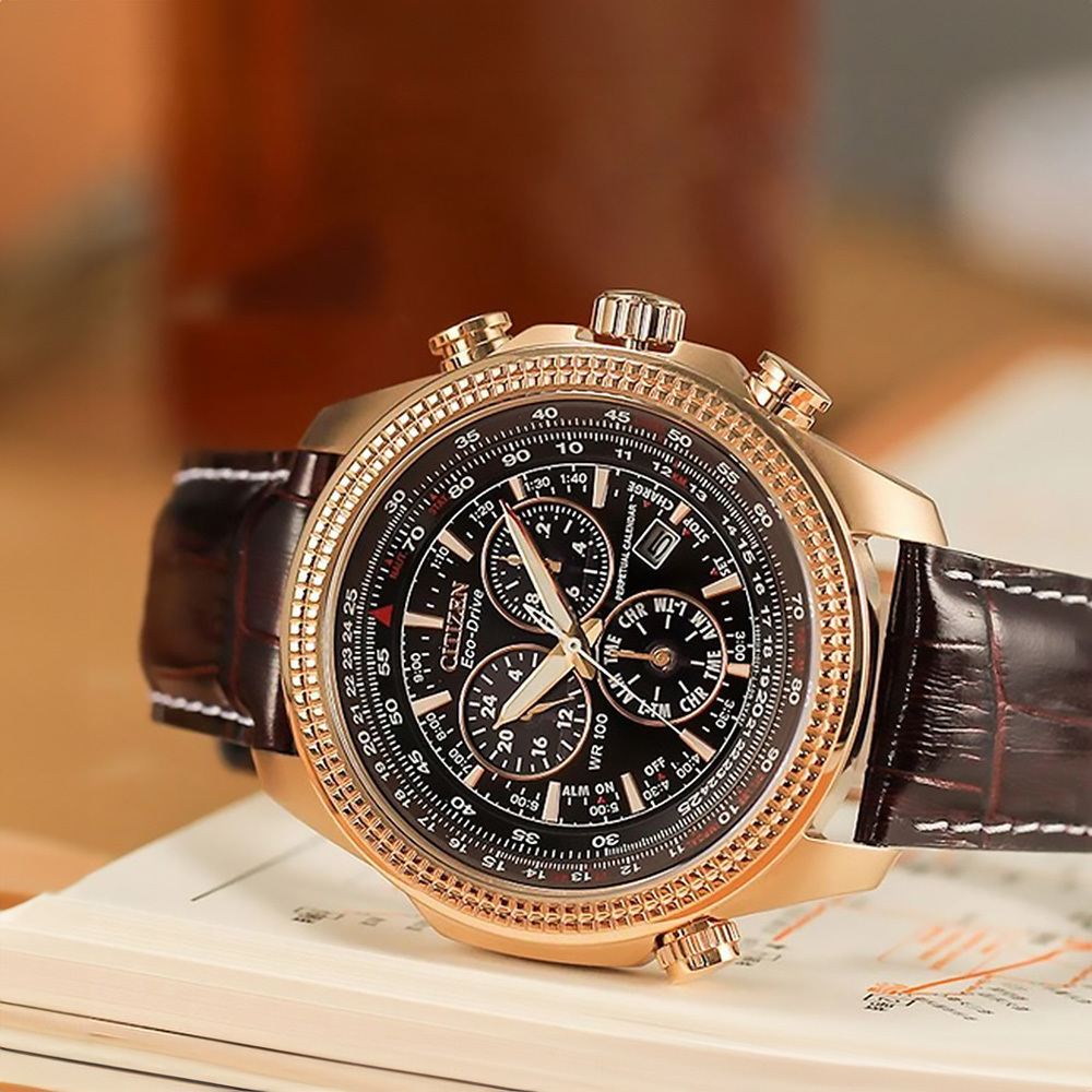 【CITIZEN 星辰】 BL5403-03X 光動能 真三眼 日本機芯 鬧鈴 日期顯示 萬年曆 碼錶校正 手錶 48mm