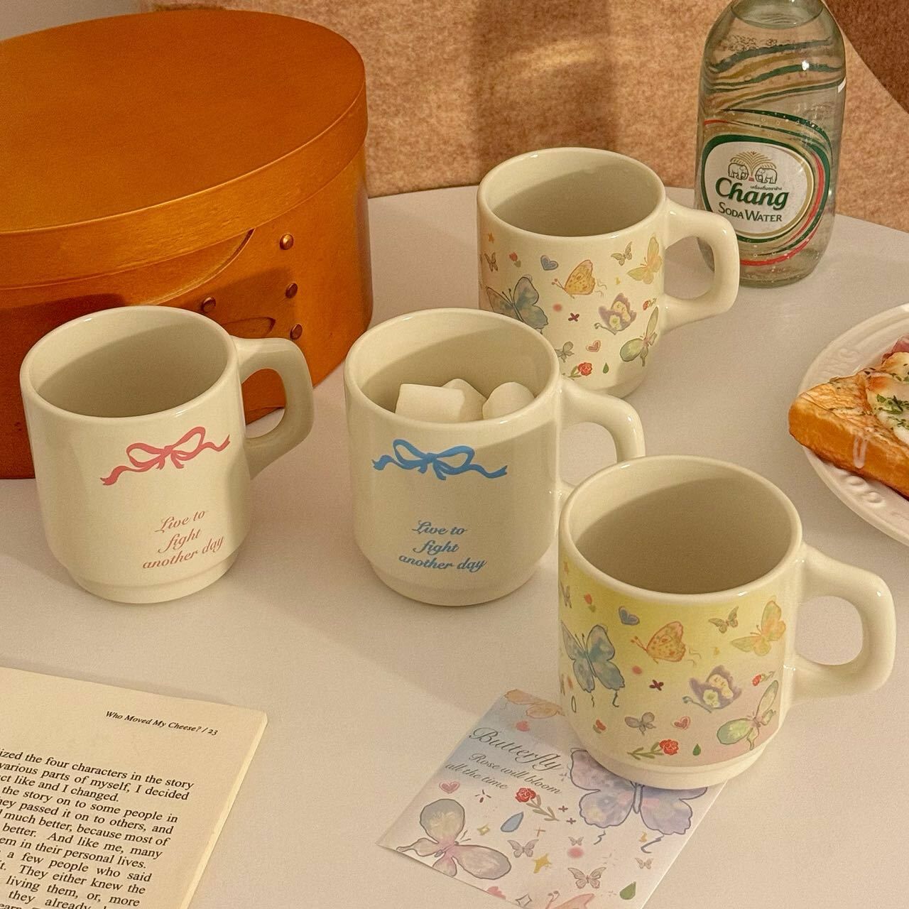 《4438》ins風少女蝴蝶結馬克杯 340ML