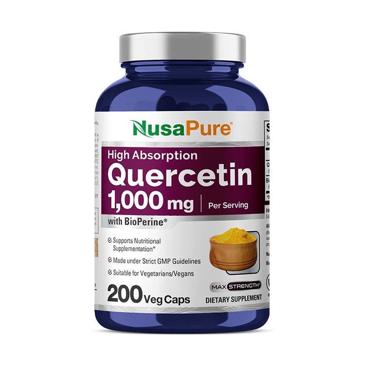 NusaPure Quercetin 1000 mg  with Bioperine, 200 Veg Capsules