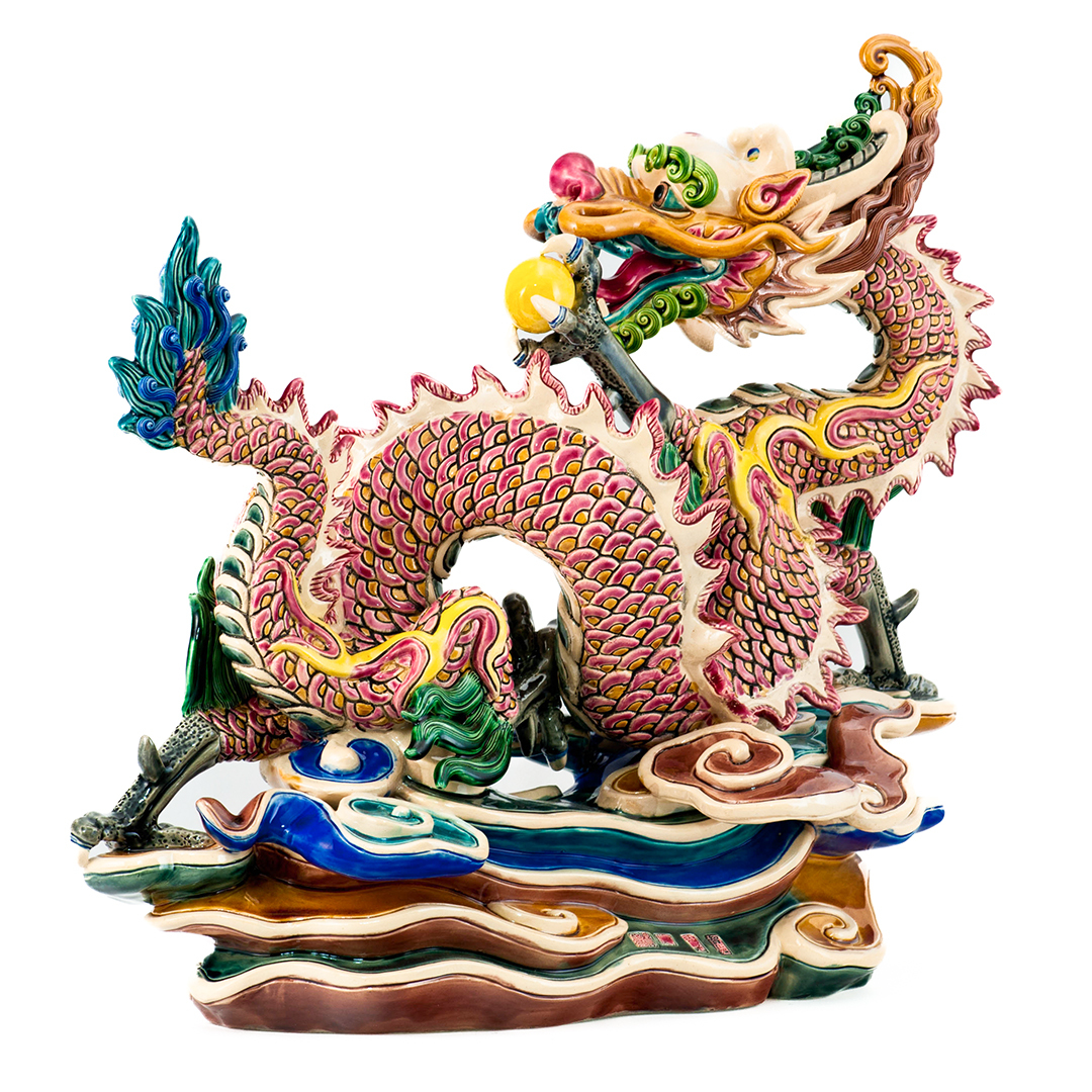 鹿港窯禮品館｜台灣國寶交趾陶祥龍獻瑞