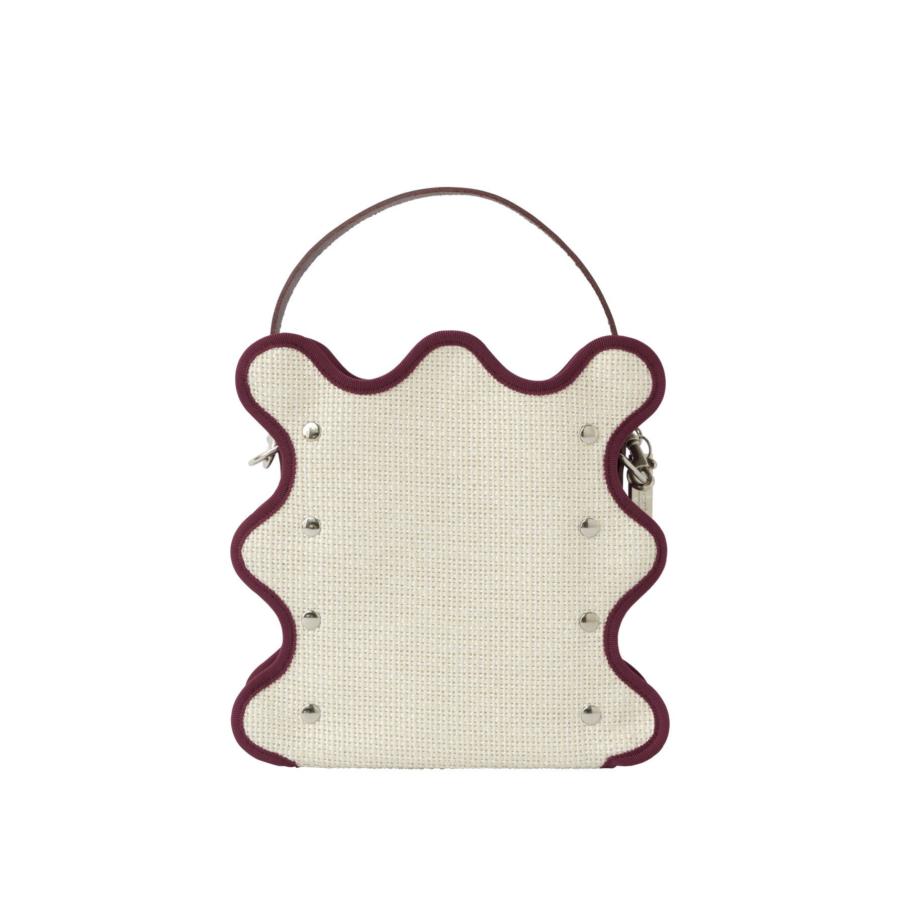 Nori 波浪手提斜背包 酒紅編織款